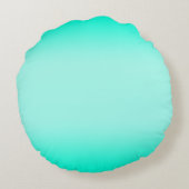 Moderne Eenvoudige groene Turquoise Verloopkleur Rond Kussen (Achterkant)