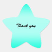 Moderne Eenvoudige groene Turquoise Verloopkleur Ster Sticker (Voorkant)