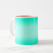 Moderne Eenvoudige groene Turquoise Verloopkleur Tweekleurige Koffiemok (Voorkant links)