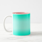 Moderne Eenvoudige groene Turquoise Verloopkleur Tweekleurige Koffiemok (Links)