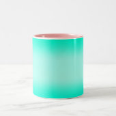 Moderne Eenvoudige groene Turquoise Verloopkleur Tweekleurige Koffiemok (Center)