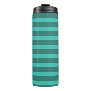 Moderne Eenvoudige Groene Twee Tone Stripe lijn Ge Thermosbeker