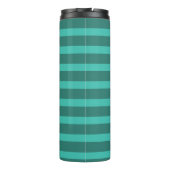 Moderne Eenvoudige Groene Twee Tone Stripe lijn Ge Thermosbeker (Achterkant)