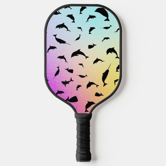 Moderne Eenvoudige haai walvis regenboog gradiënt Pickleball Paddle (Voorkant)