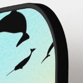 Moderne Eenvoudige haai walvis regenboog gradiënt Pickleball Paddle (Links Detail)