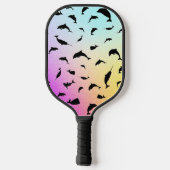 Moderne Eenvoudige haai walvis regenboog gradiënt Pickleball Paddle (Achterkant)