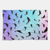 Moderne Eenvoudige haai walvis regenboog gradiënt Theedoek (Horizontaal)