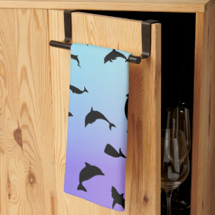 Moderne Eenvoudige haai walvis regenboog gradiënt Theedoek