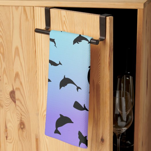 Moderne Eenvoudige haai walvis regenboog gradiënt Theedoek (Derde Gevouwen)