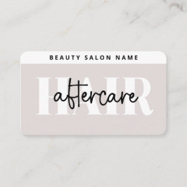 Moderne eenvoudige haaruitgangen na zorgverlening visitekaartje