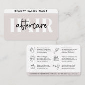 Moderne eenvoudige haaruitgangen na zorgverlening visitekaartje (Voorkant / Achterkant)