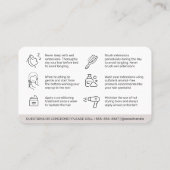 Moderne eenvoudige haaruitgangen na zorgverlening visitekaartje (Achterkant)