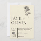 moderne eenvoudige Hand Getrokken bloem trend Trou Kaart (Voorkant)