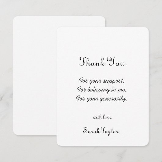 Moderne Eenvoudige Handgeschreven Bruidsdouche Bru Bedankkaart (Voorkant / Achterkant)