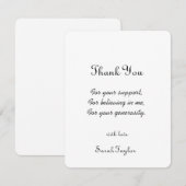 Moderne Eenvoudige Handgeschreven Bruidsfeest Brui Bedankkaart (Voorkant / Achterkant)