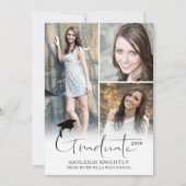 Moderne, eenvoudige handgeschreven foto 4 foto aankondiging (Voorkant)