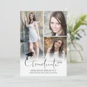 Moderne, eenvoudige handgeschreven foto 4 foto aankondiging (Staand voorkant)