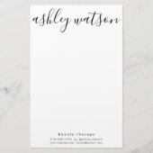 Moderne eenvoudige handgeschreven kalligrafie wit briefpapier (Voorkant)