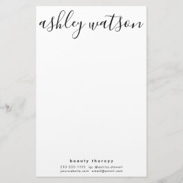 Moderne eenvoudige handgeschreven kalligrafie wit briefpapier