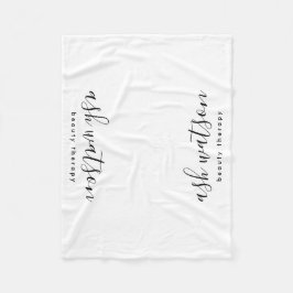 Moderne eenvoudige handgeschreven kalligrafie wit fleece deken