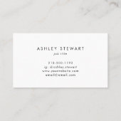 Moderne eenvoudige handgeschreven kalligrafie wit visitekaartje (Achterkant)