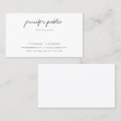 Moderne eenvoudige handgeschreven minimalistische  visitekaartje (Voorkant / Achterkant)