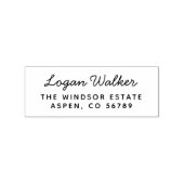 Moderne Eenvoudige Handgeschreven Retouradres Rubberstempel (Afrduk)