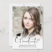 Moderne Eenvoudige handgeschreven script Afstudere Aankondiging (Voorkant)