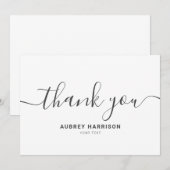 Moderne, eenvoudige handschrift Hartelijk dank Bedankkaart (Voorkant / Achterkant)
