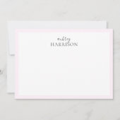 Moderne, eenvoudige handschriftennaam roze notitiekaartje (Voorkant)