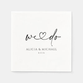 Moderne eenvoudige handschriftherbruiloft servet