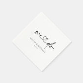 Moderne eenvoudige handschriftherbruiloft servet (Hoek)