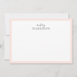 Moderne, eenvoudige handschrijfnaam Blush Pink Notitiekaartje