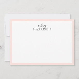 Moderne, eenvoudige handschrijfnaam Blush Pink Notitiekaartje