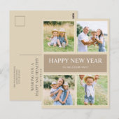 Moderne Eenvoudige Happy Nieuwjaar Foto van 4-seri Briefkaart (Voorkant / Achterkant)