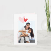 Moderne, eenvoudige hartkloppingen, gevouwen Valen Feestdagen Kaart (Voorkant)