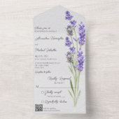 Moderne Eenvoudige Heather Sprigs QR Code All In One Uitnodiging (Binnen)
