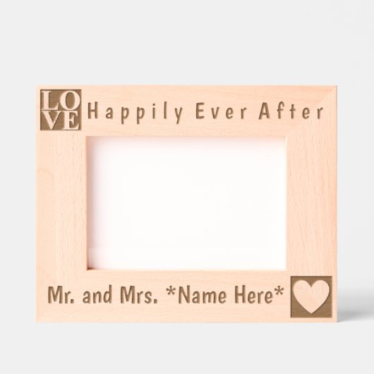 Moderne, eenvoudige heer en mevrouw namen, liefde  gegraveerde lijstjes (Voorkant)