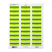Moderne eenvoudige, heldere, groene retournering etiket (Full Sheet)