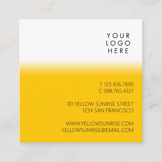 Moderne, eenvoudige, heldere Logo, witte Vierkante Visitekaartje (Achterkant)