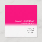 Moderne, eenvoudige, heldere, roze Logo wit Vierkante Visitekaartje (Voorkant)