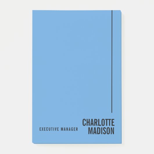 Moderne Eenvoudige Hemelblauwe Minimalistische Eig Post-it® Notes (Voorkant)