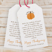 Moderne eenvoudige herfst pompoen Thanksgiving Cadeaulabel