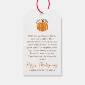 Moderne eenvoudige herfst pompoen Thanksgiving Cadeaulabel (Achterkant)