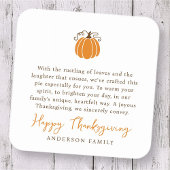 Moderne eenvoudige herfst pompoen Thanksgiving Vierkante Sticker