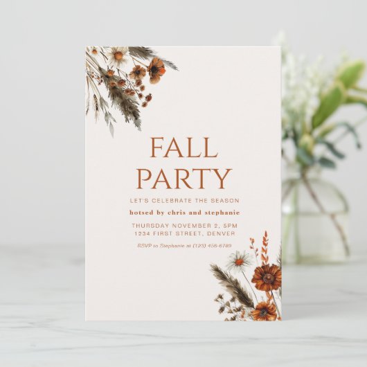 Moderne Eenvoudige Herfst Uitnodigen Kaart (Staand voorkant)