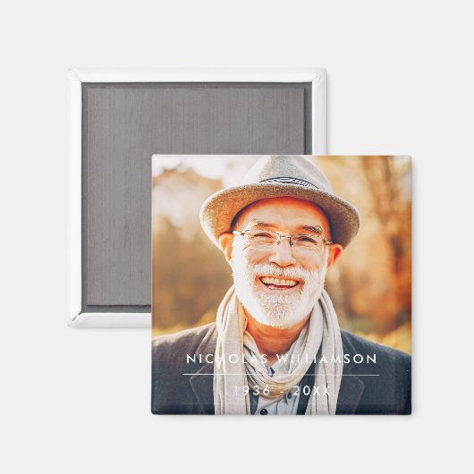 Moderne Eenvoudige herinnering Aangepaste foto Magneet (Voorkant / Achterkant)