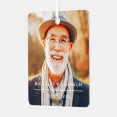 Moderne Eenvoudige herinnering Aangepaste foto Metalen Ornament (Voorkant links)