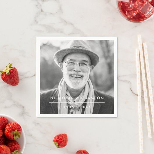 Moderne Eenvoudige herinnering Aangepaste foto Servet (Insitu)