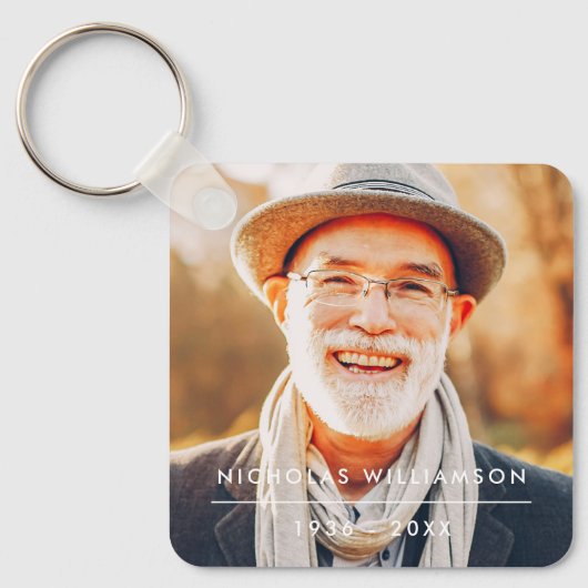 Moderne Eenvoudige herinnering Aangepaste foto Sleutelhanger (Voorkant)